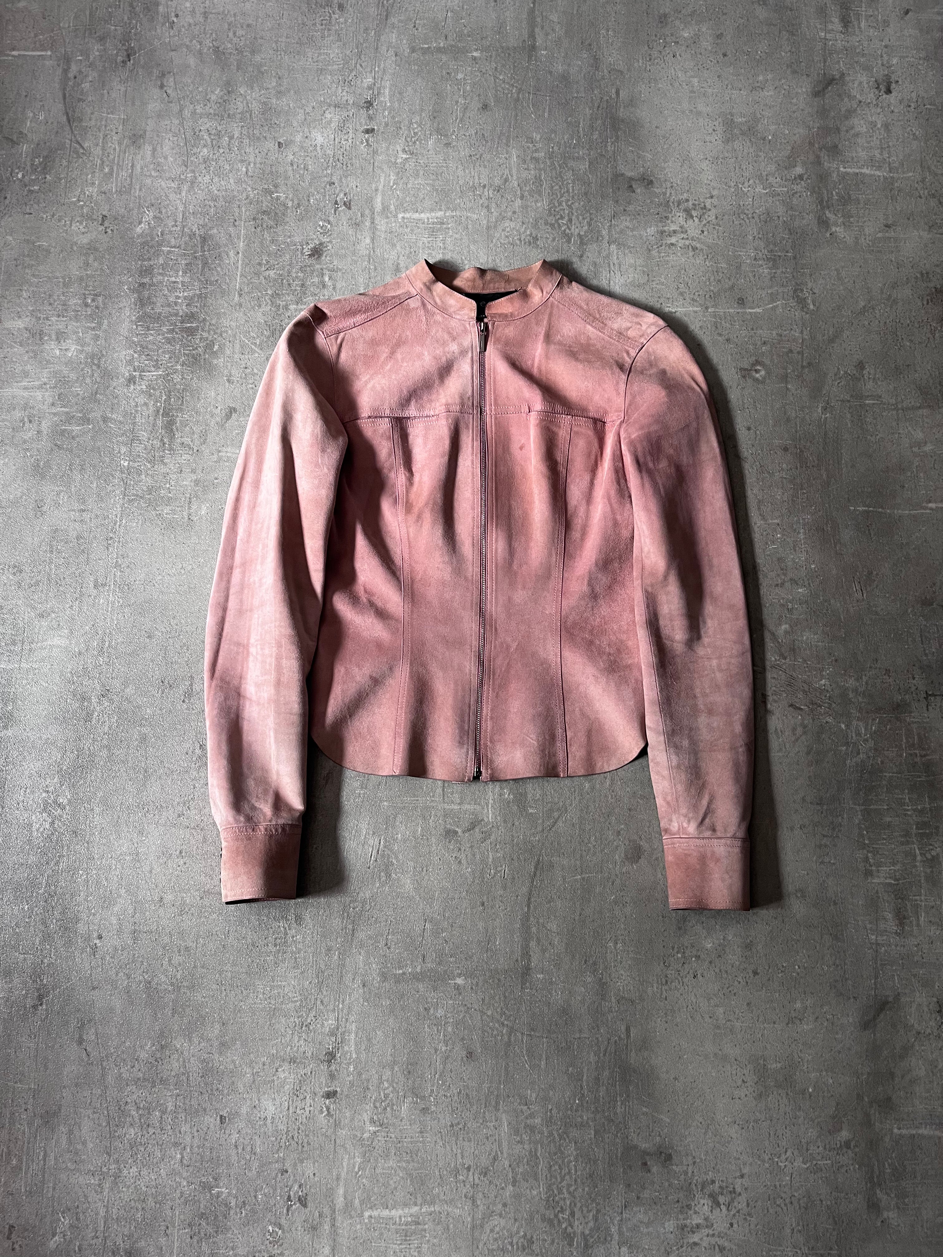 2000s Gucci by Tom Ford Suede Leather Jacket Pink Women - S