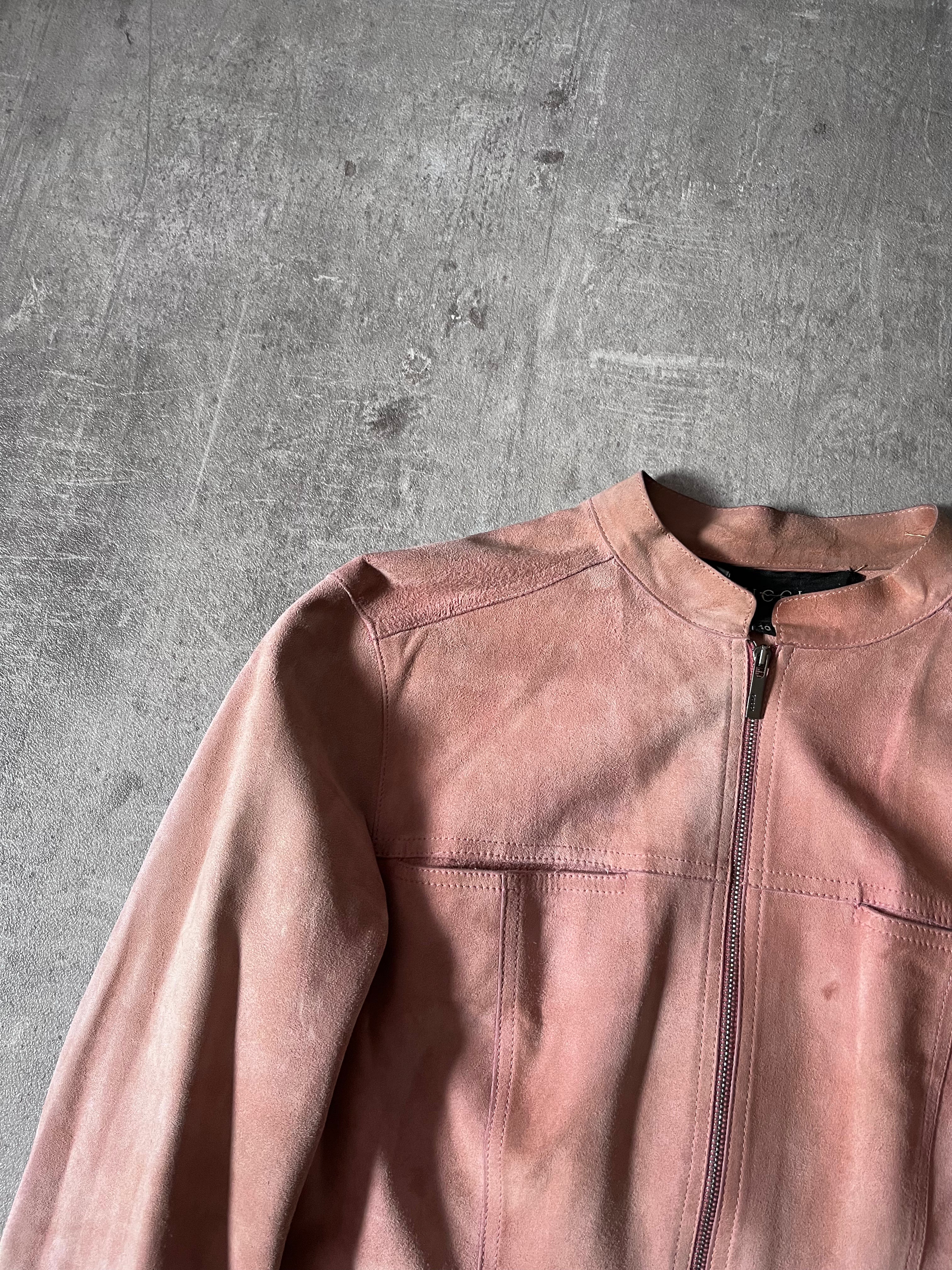2000s Gucci by Tom Ford Suede Leather Jacket Pink Women - S