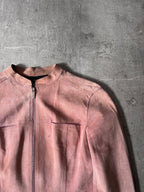 2000s Gucci by Tom Ford Suede Leather Jacket Pink Women - S