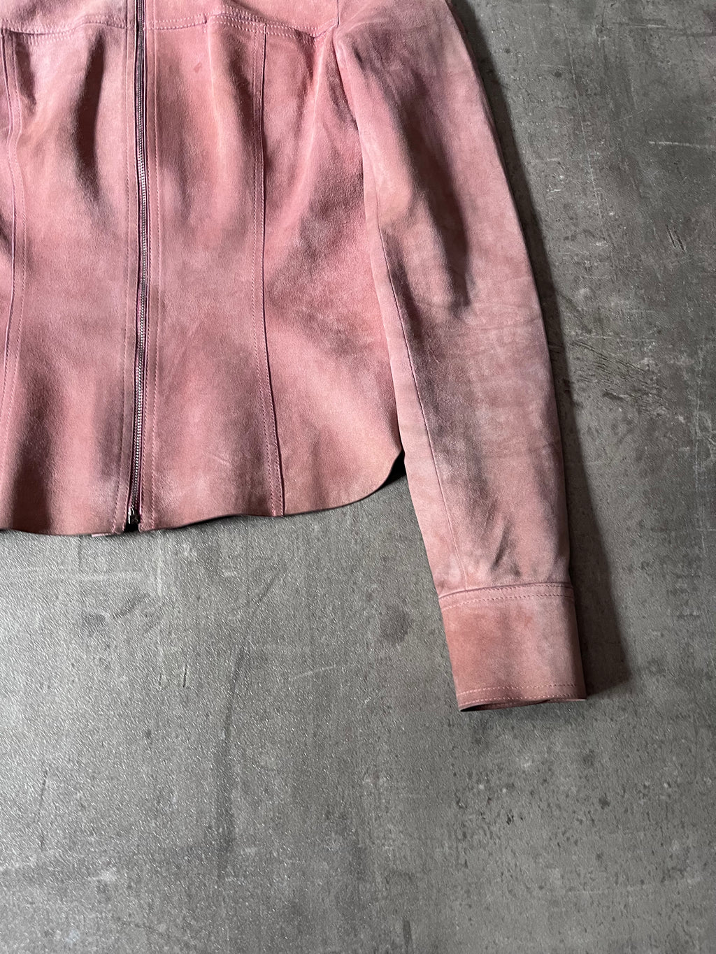 2000s Gucci by Tom Ford Suede Leather Jacket Pink Women - S