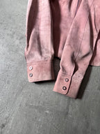 2000s Gucci by Tom Ford Suede Leather Jacket Pink Women - S