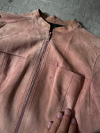 2000s Gucci by Tom Ford Suede Leather Jacket Pink Women - S