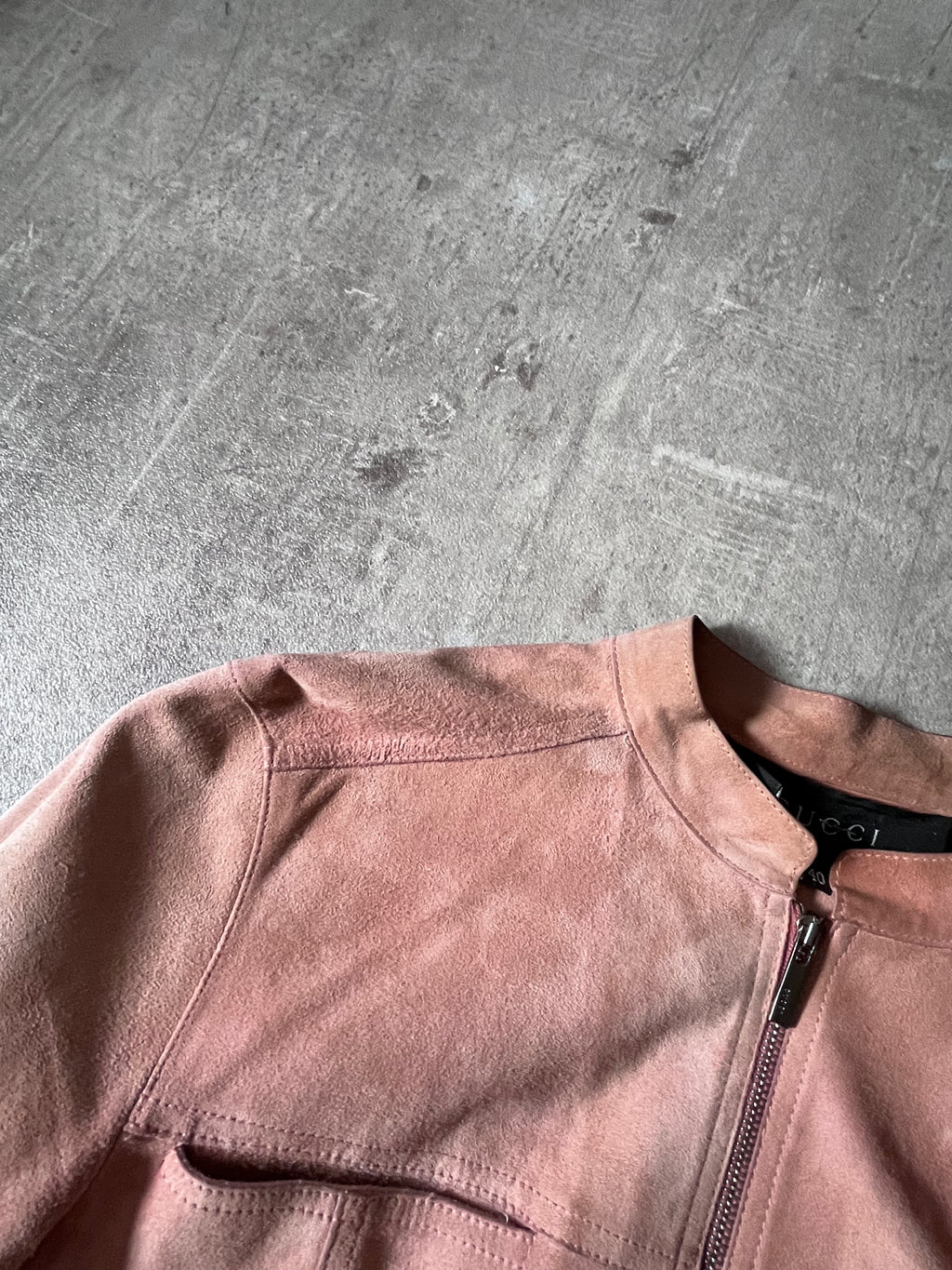 2000s Gucci by Tom Ford Suede Leather Jacket Pink Women - S