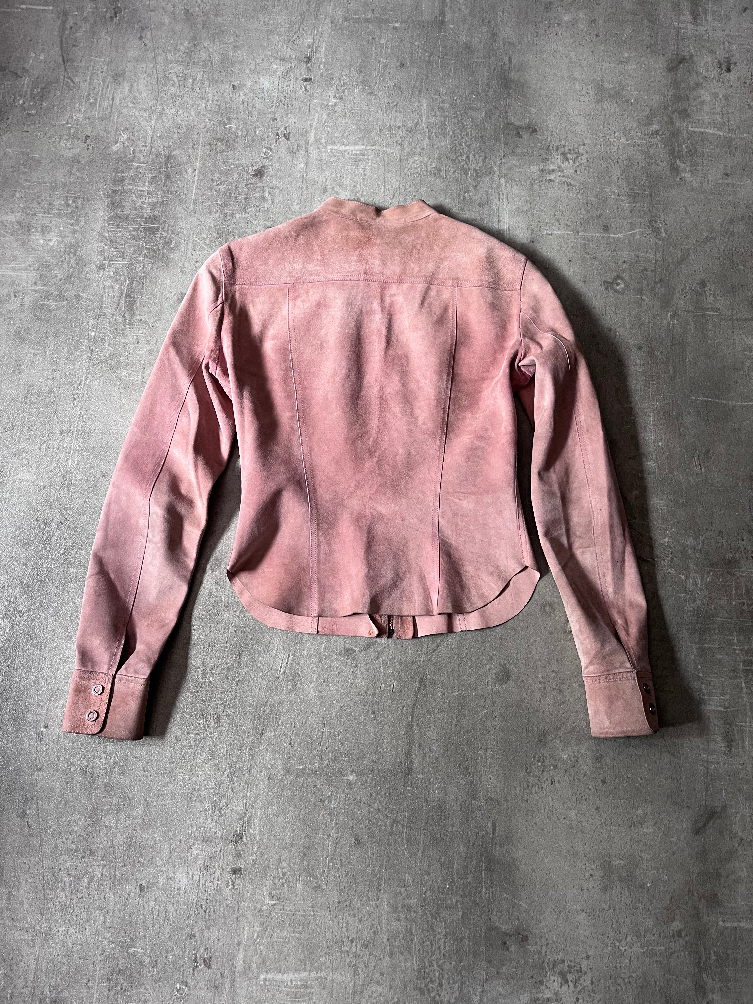 2000s Gucci by Tom Ford Suede Leather Jacket Pink Women - S