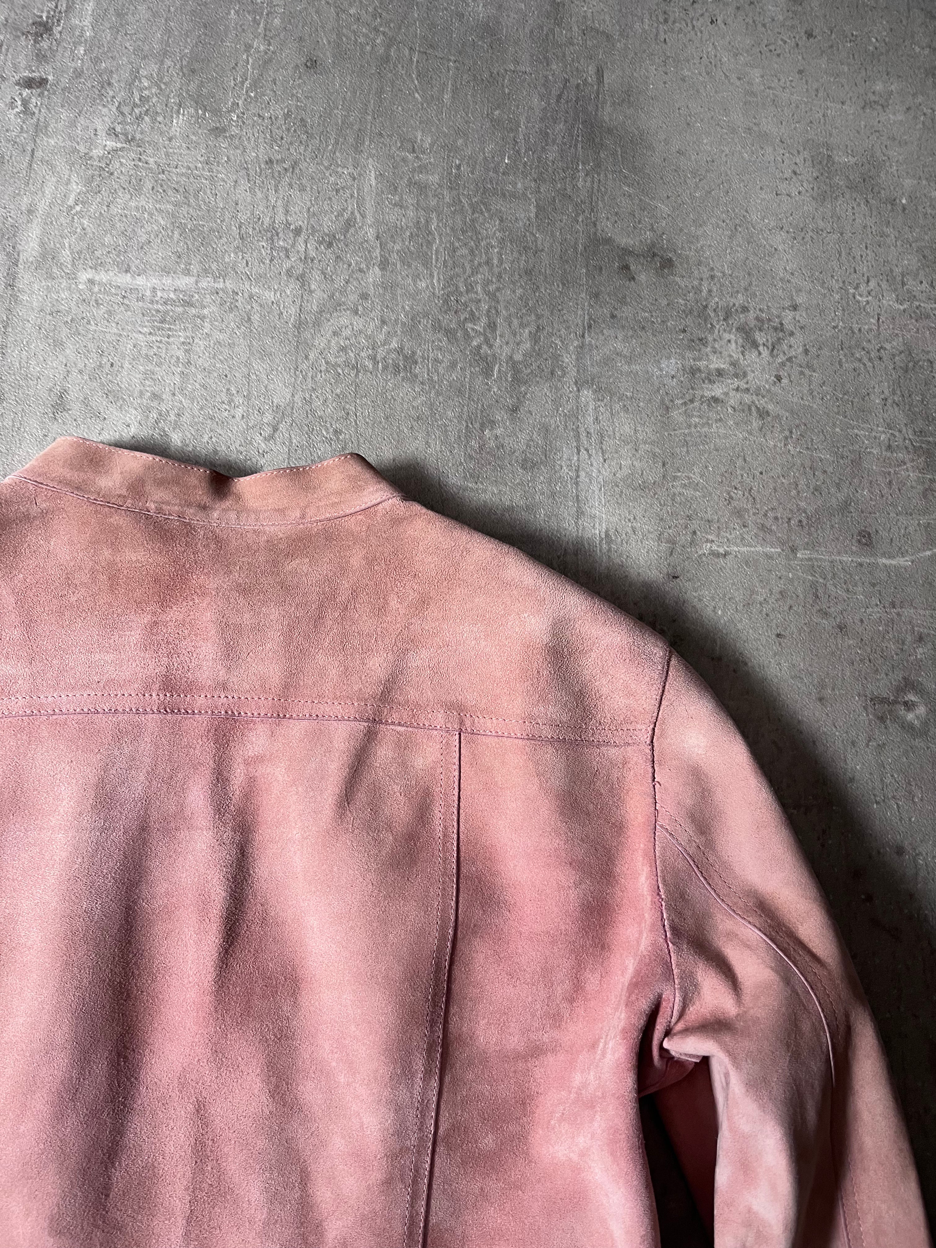 2000s Gucci by Tom Ford Suede Leather Jacket Pink Women - S