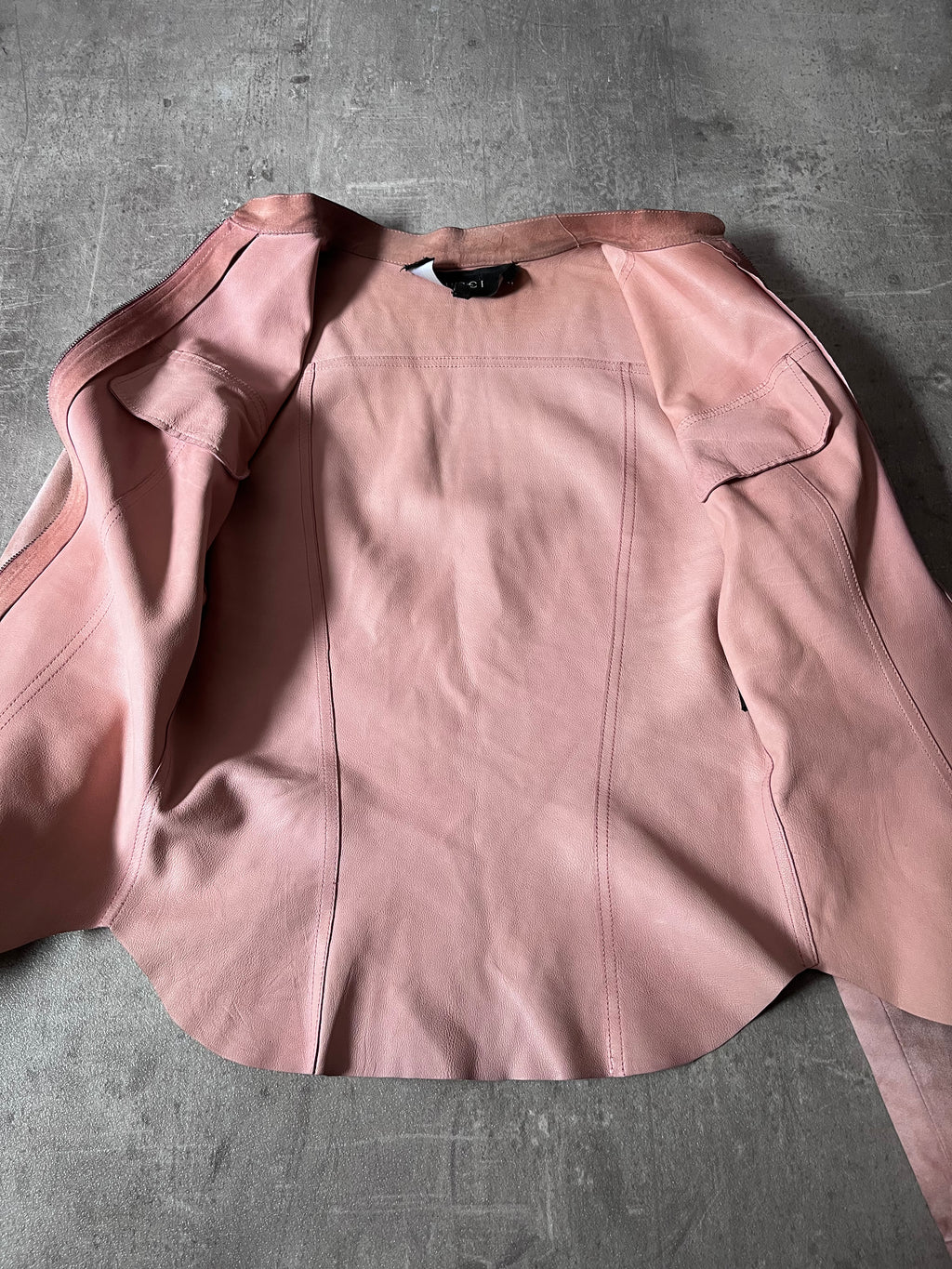 2000s Gucci by Tom Ford Suede Leather Jacket Pink Women - S