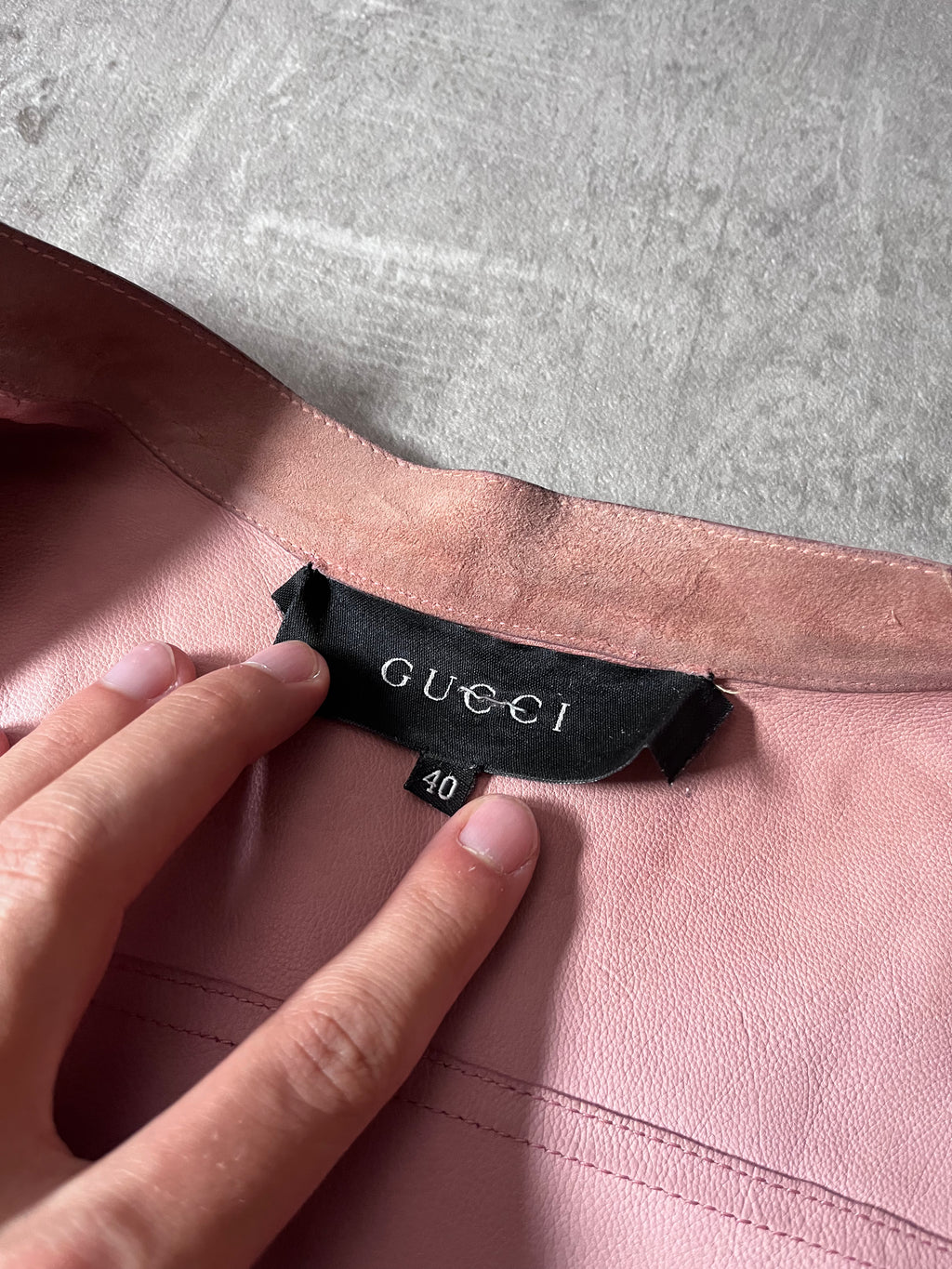 2000s Gucci by Tom Ford Suede Leather Jacket Pink Women - S