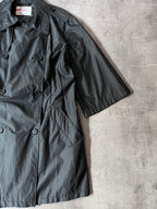 Prada Cotton Silk Blend Short Sleeve Coat Black Women- M