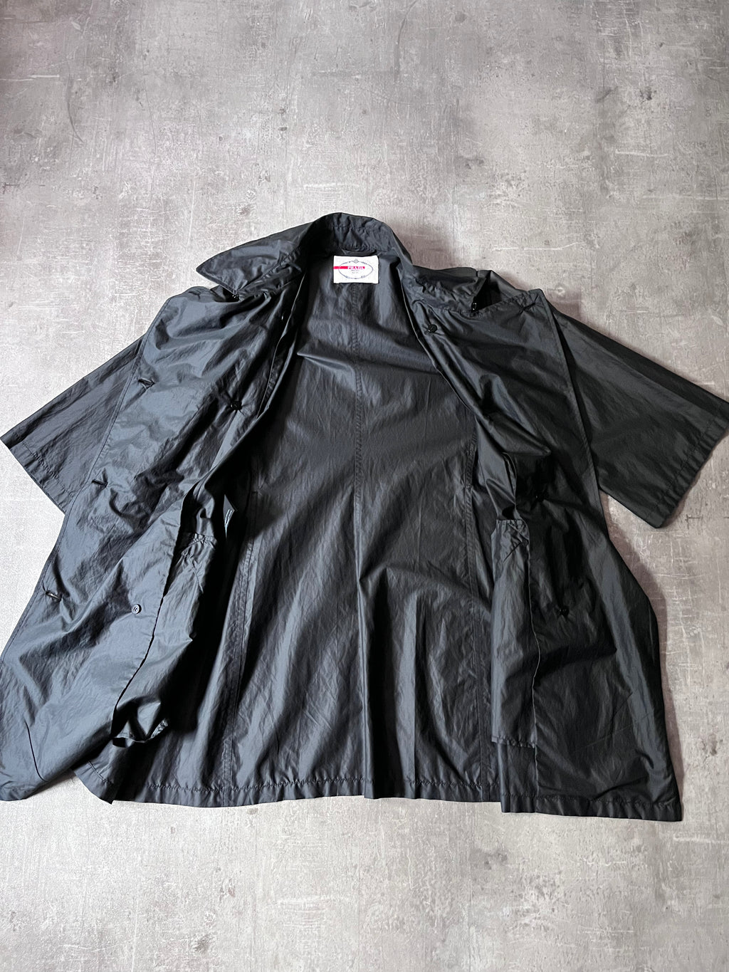 Prada Cotton Silk Blend Short Sleeve Coat Black Women- M