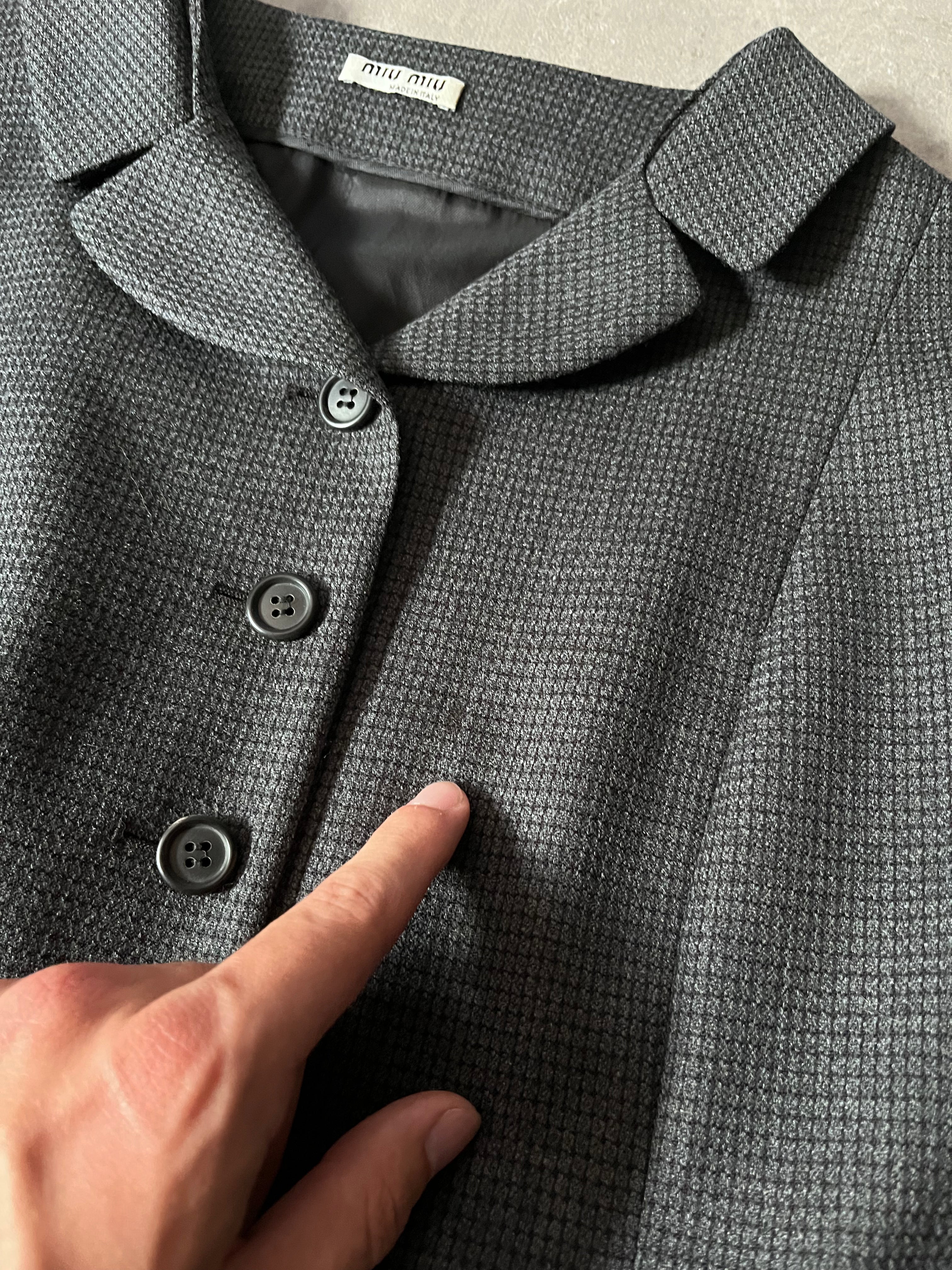 2008 Miu Miu Wool Set Suit Grey Women - M