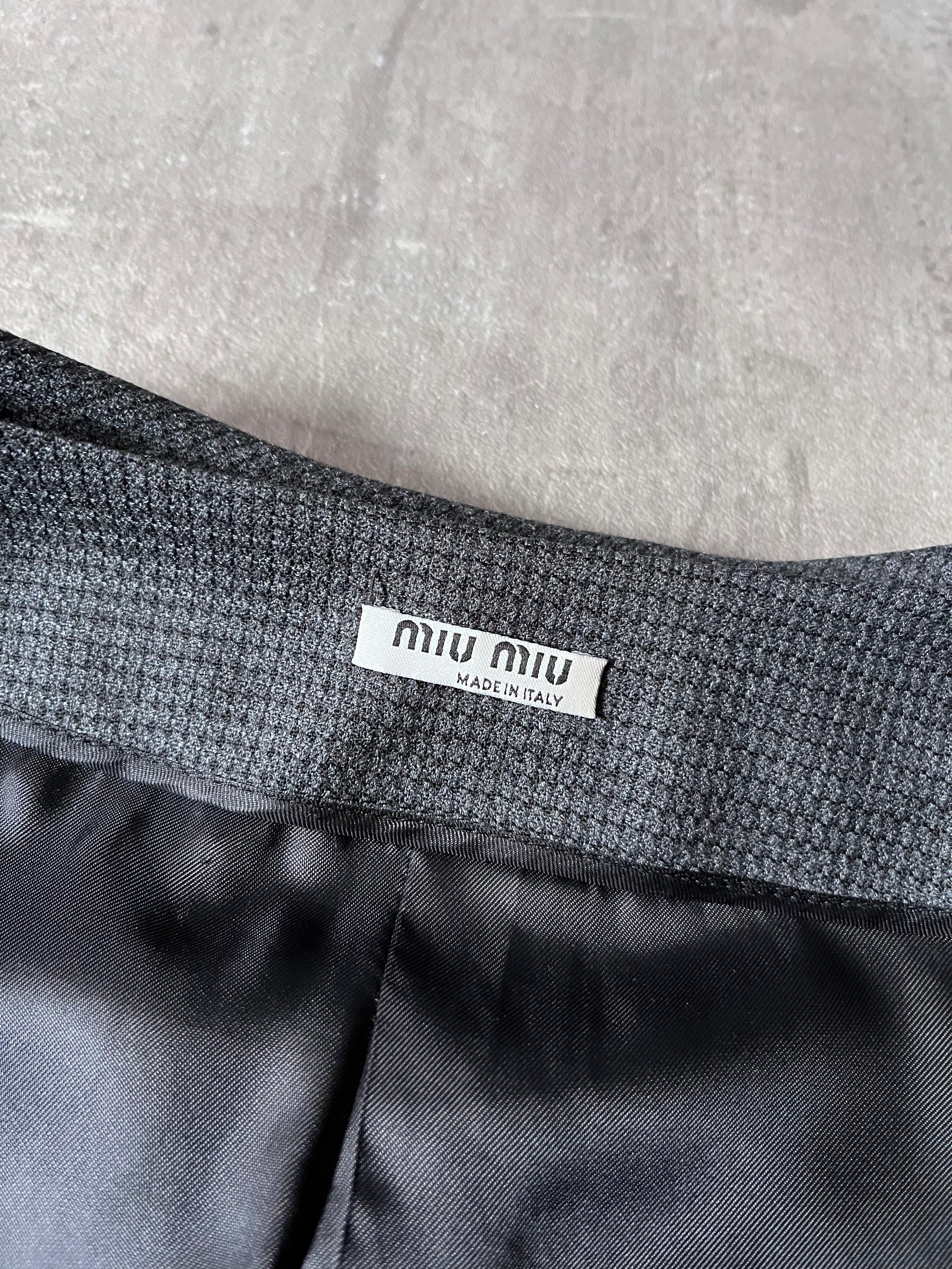 2008 Miu Miu Wool Set Suit Grey Women - M