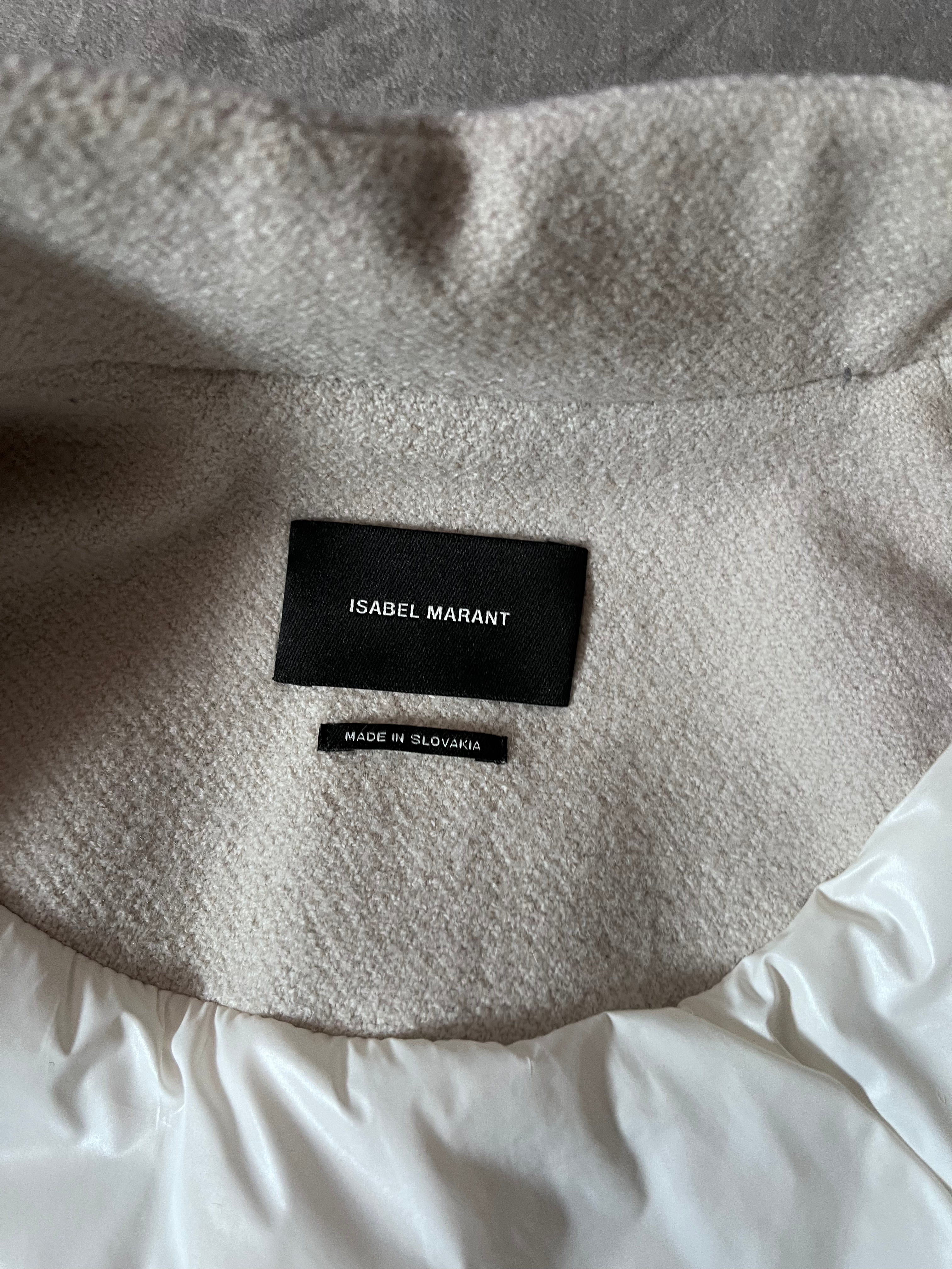 Isabel Marant Straight Cut Wool Coat Beige Women - M