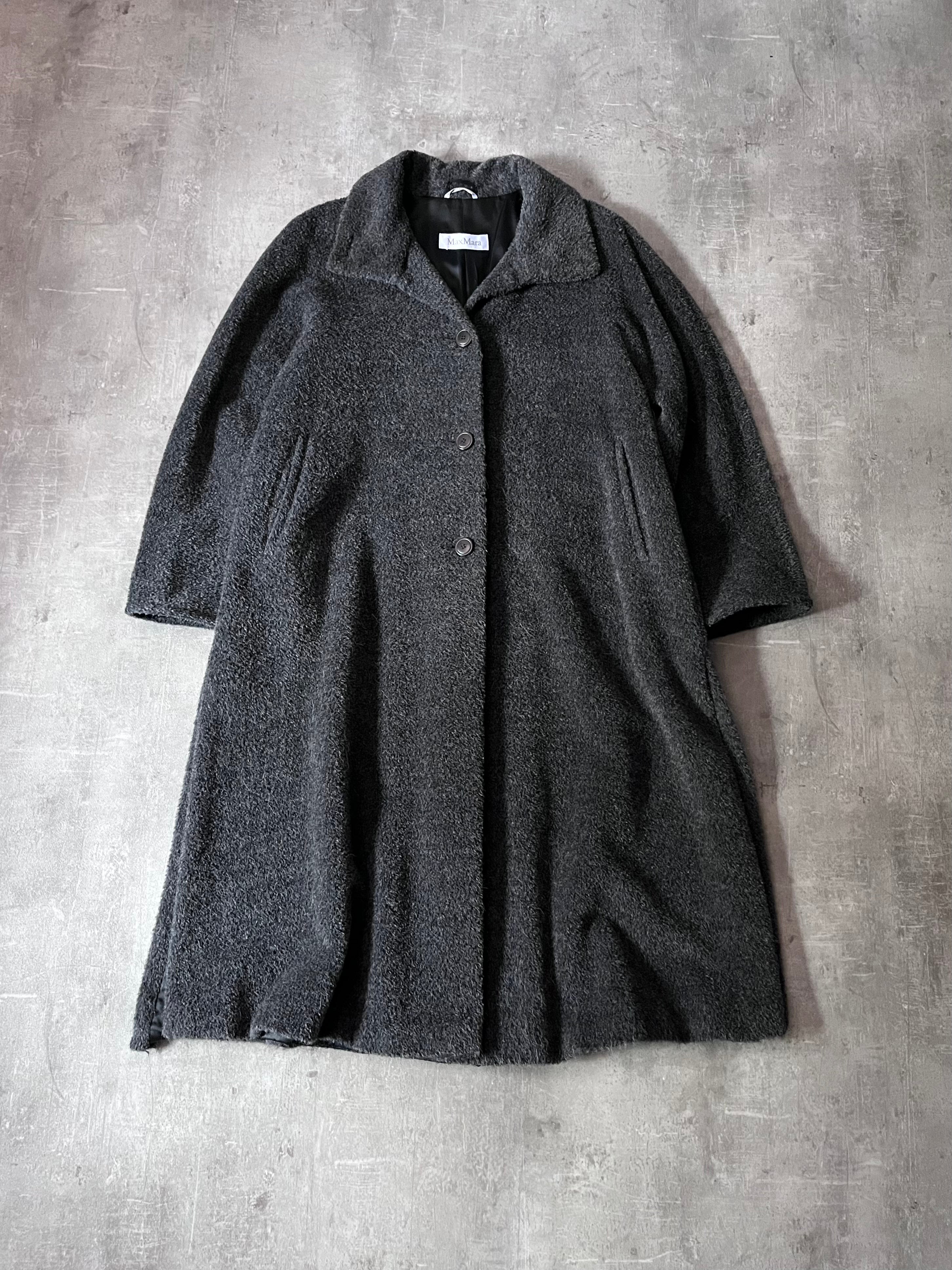 Max Mara Alpaca Wool Heavyweight Long Oversize Coat Grey Women - M