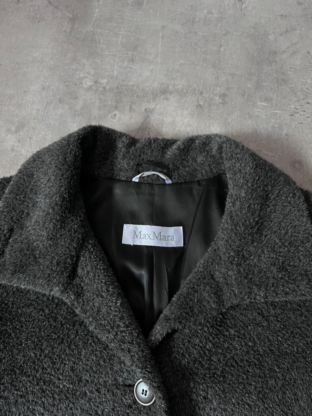 Max Mara Alpaca Wool Heavyweight Long Oversize Coat Grey Women - M