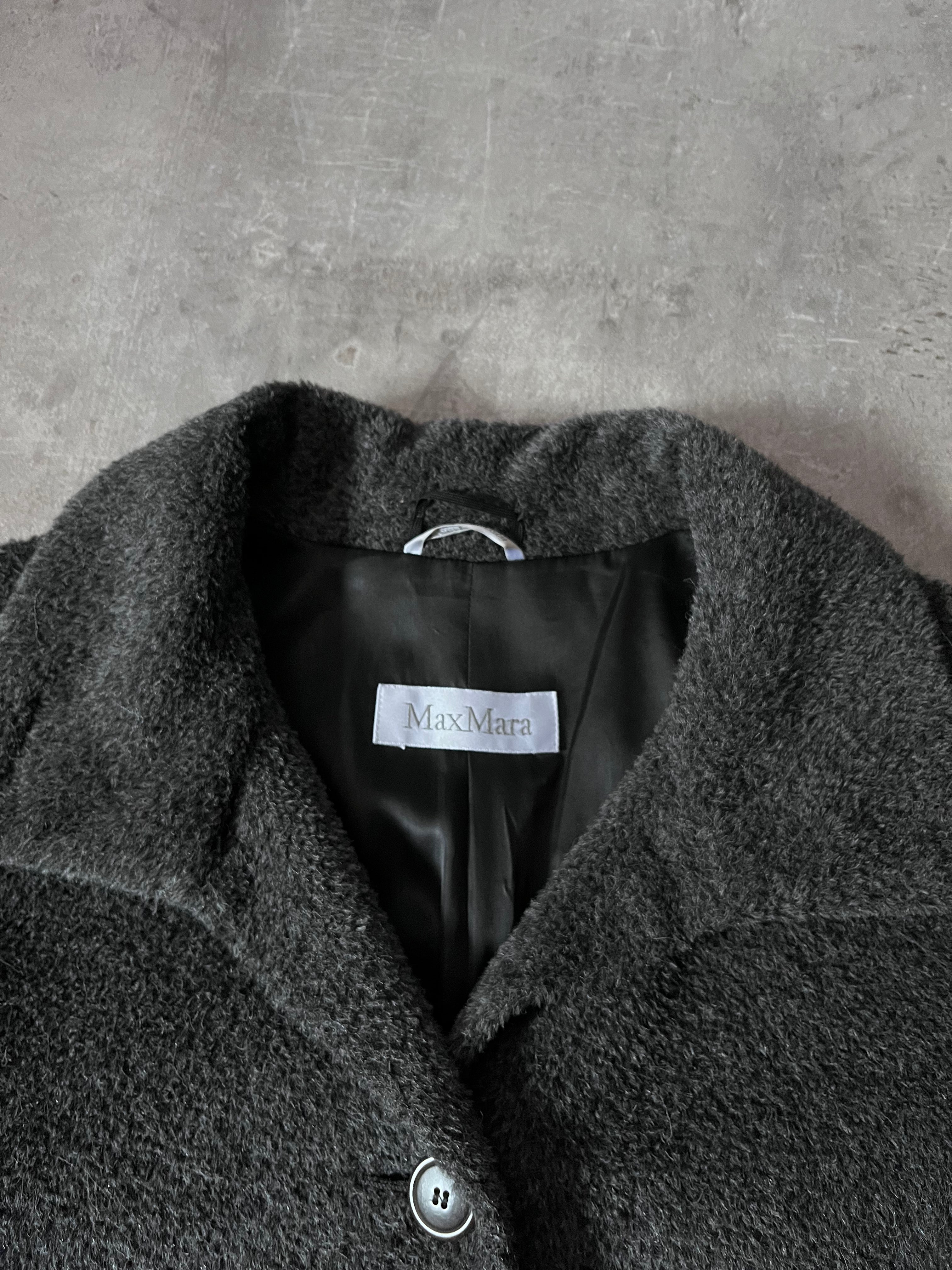 Max Mara Alpaca Wool Heavyweight Long Oversize Coat Grey Women - M