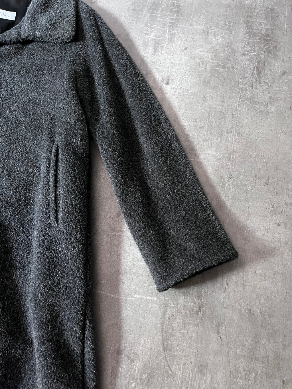 Max Mara Alpaca Wool Heavyweight Long Oversize Coat Grey Women - M