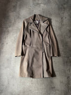 2000s Plein Sud Leather Asymmetrical Coat Beige Women - M