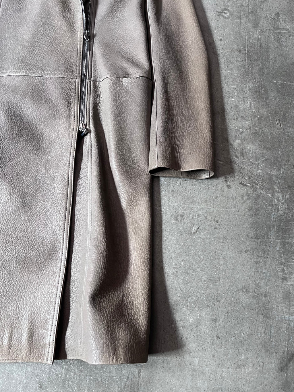 2000s Plein Sud Leather Asymmetrical Coat Beige Women - M
