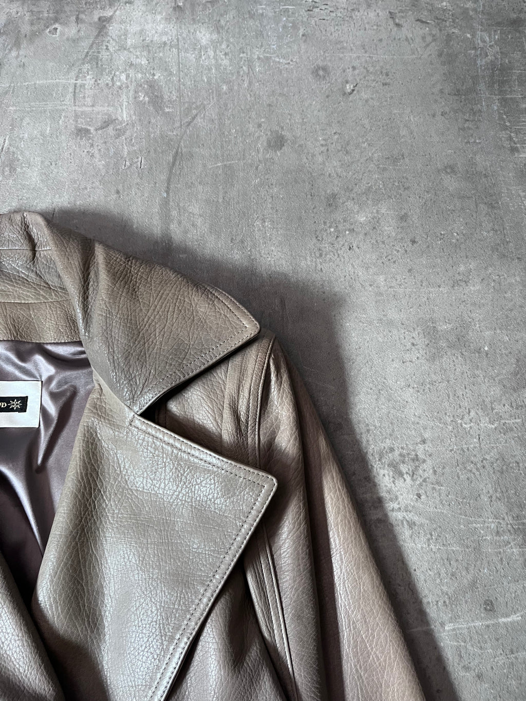 2000s Plein Sud Leather Asymmetrical Coat Beige Women - M