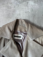 2000s Plein Sud Leather Asymmetrical Coat Beige Women - M