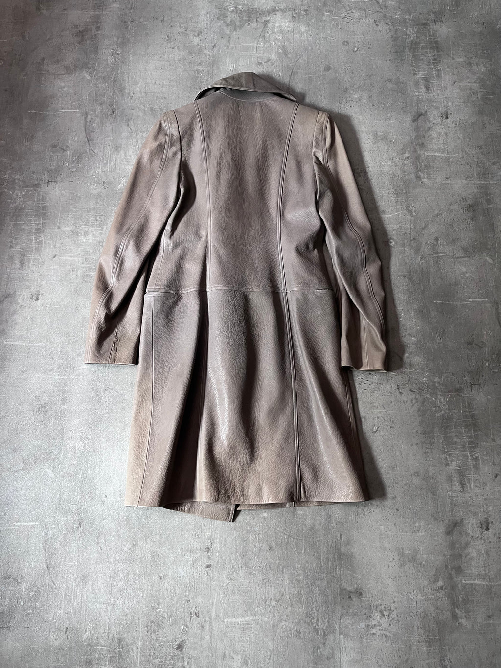 2000s Plein Sud Leather Asymmetrical Coat Beige Women - M