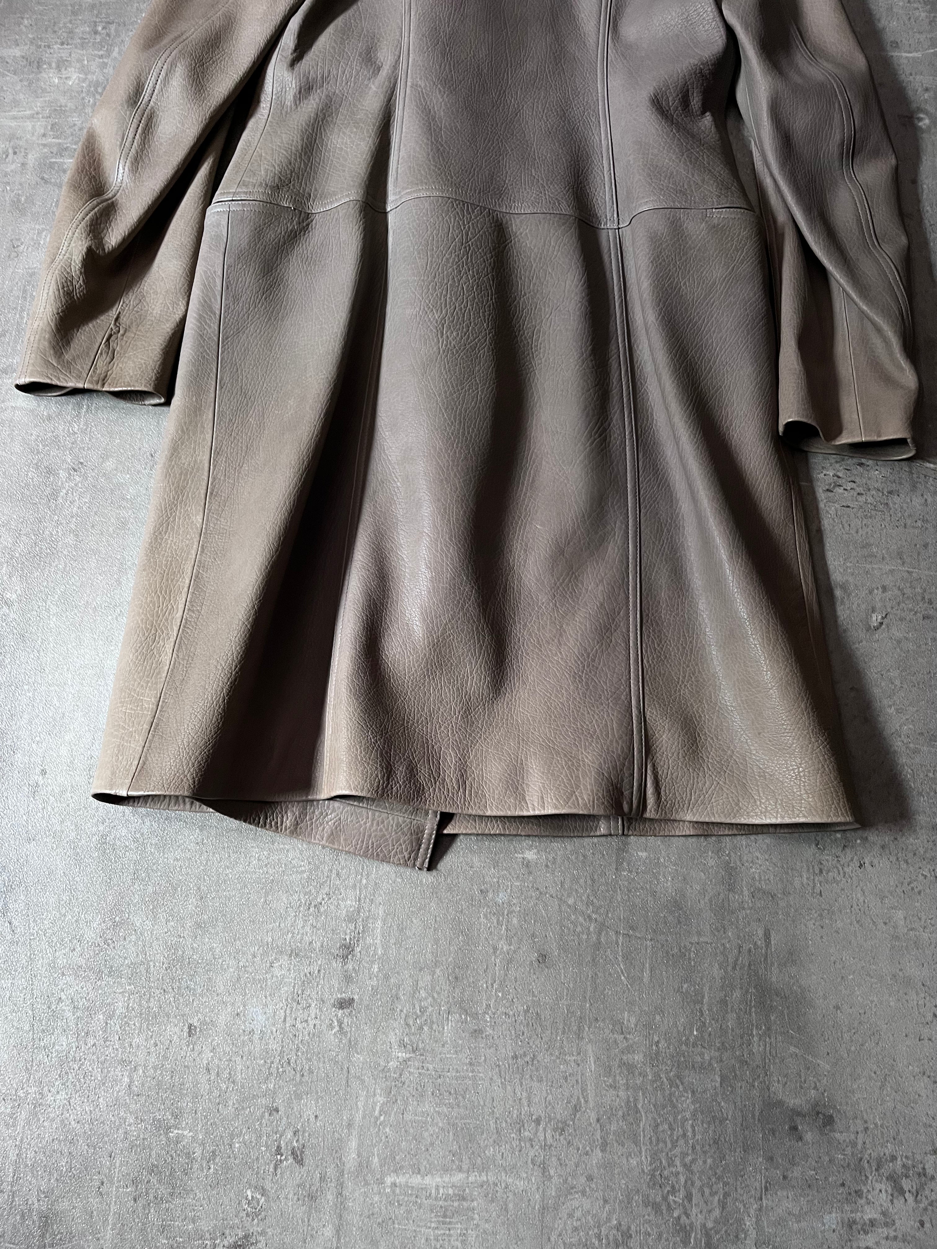 2000s Plein Sud Leather Asymmetrical Coat Beige Women - M