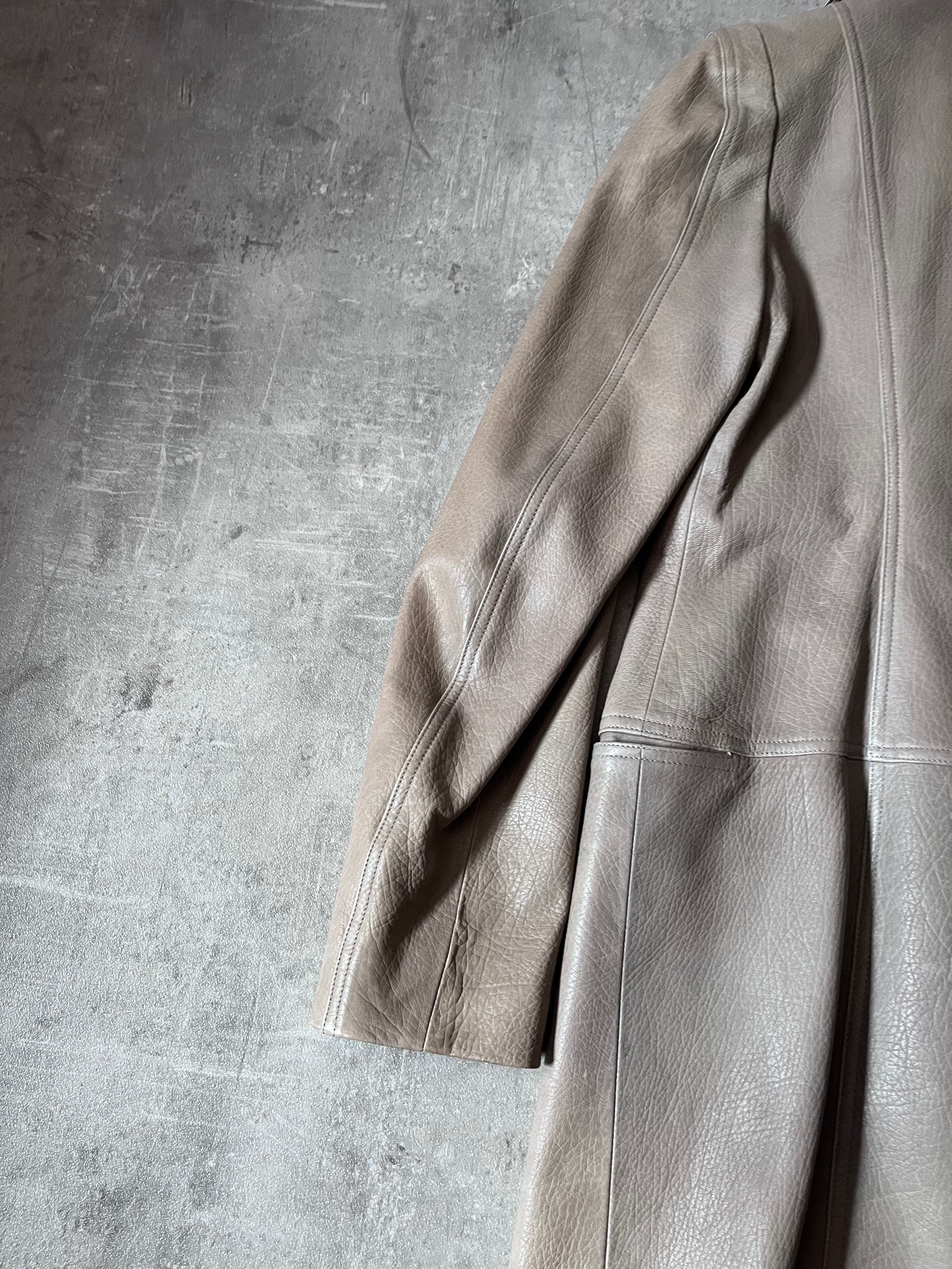 2000s Plein Sud Leather Asymmetrical Coat Beige Women - M