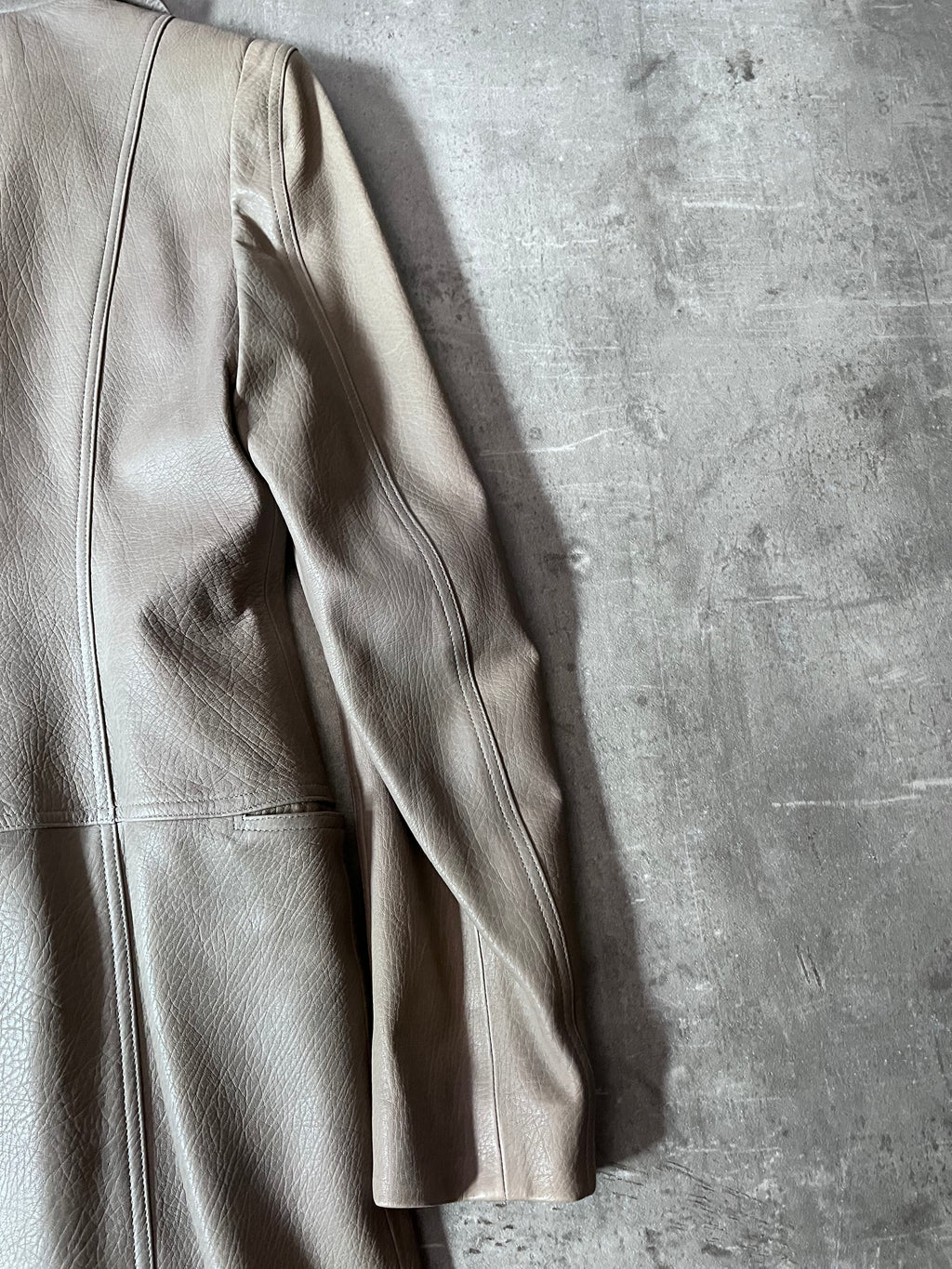 2000s Plein Sud Leather Asymmetrical Coat Beige Women - M
