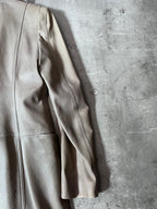 2000s Plein Sud Leather Asymmetrical Coat Beige Women - M