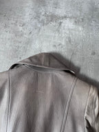 2000s Plein Sud Leather Asymmetrical Coat Beige Women - M