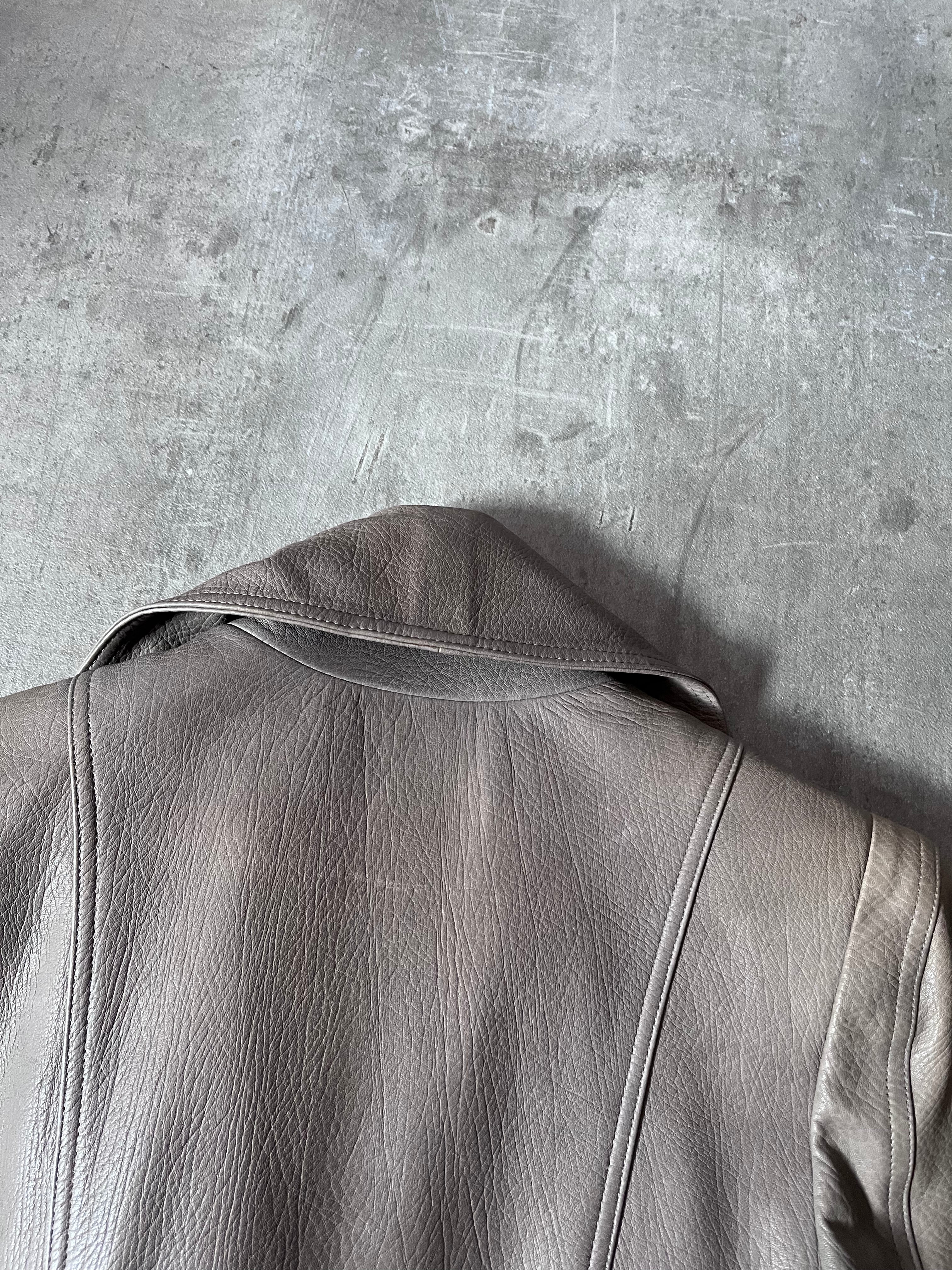 2000s Plein Sud Leather Asymmetrical Coat Beige Women - M