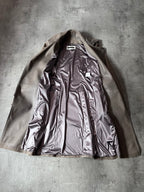 2000s Plein Sud Leather Asymmetrical Coat Beige Women - M