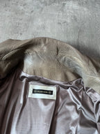 2000s Plein Sud Leather Asymmetrical Coat Beige Women - M