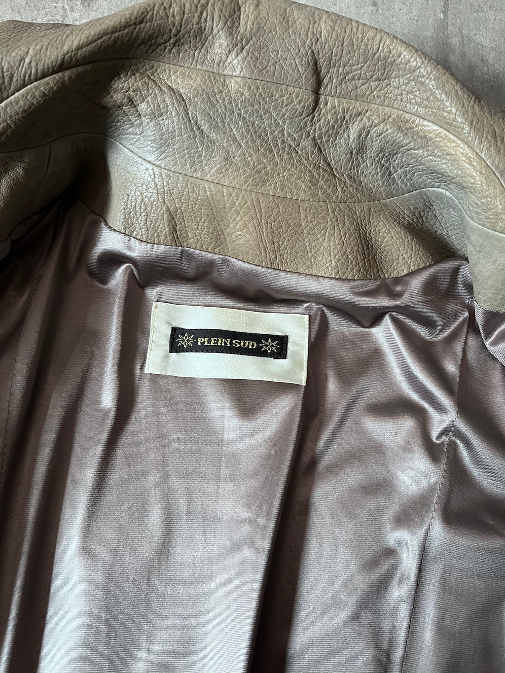 2000s Plein Sud Leather Asymmetrical Coat Beige Women - M