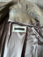 2000s Plein Sud Leather Asymmetrical Coat Beige Women - M