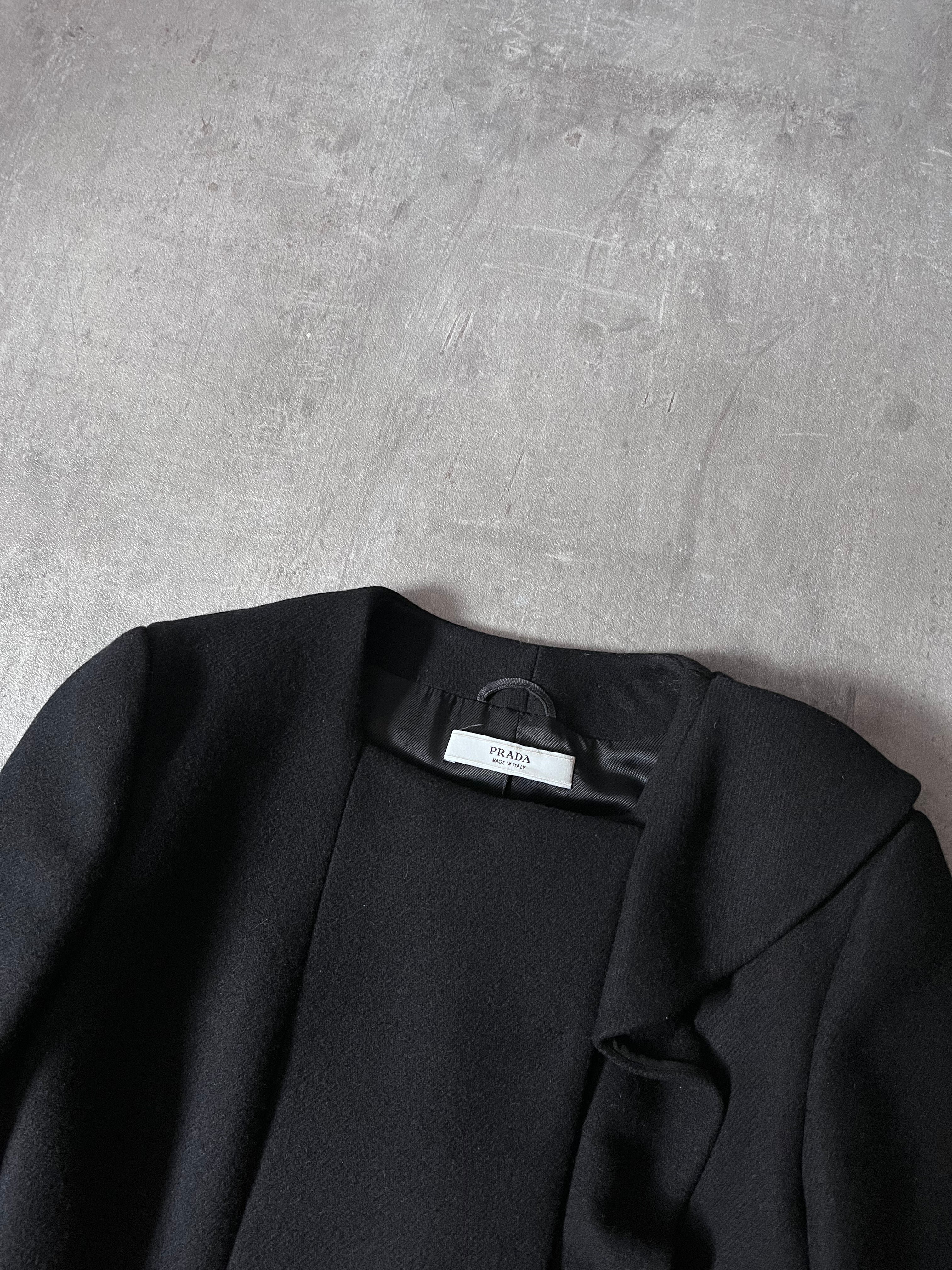 F/W 2008 Prada Heavy Straight Cut Wool Coat Grey Women - S