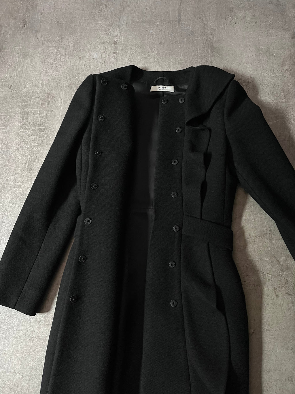F/W 2008 Prada Heavy Straight Cut Wool Coat Grey Women - S
