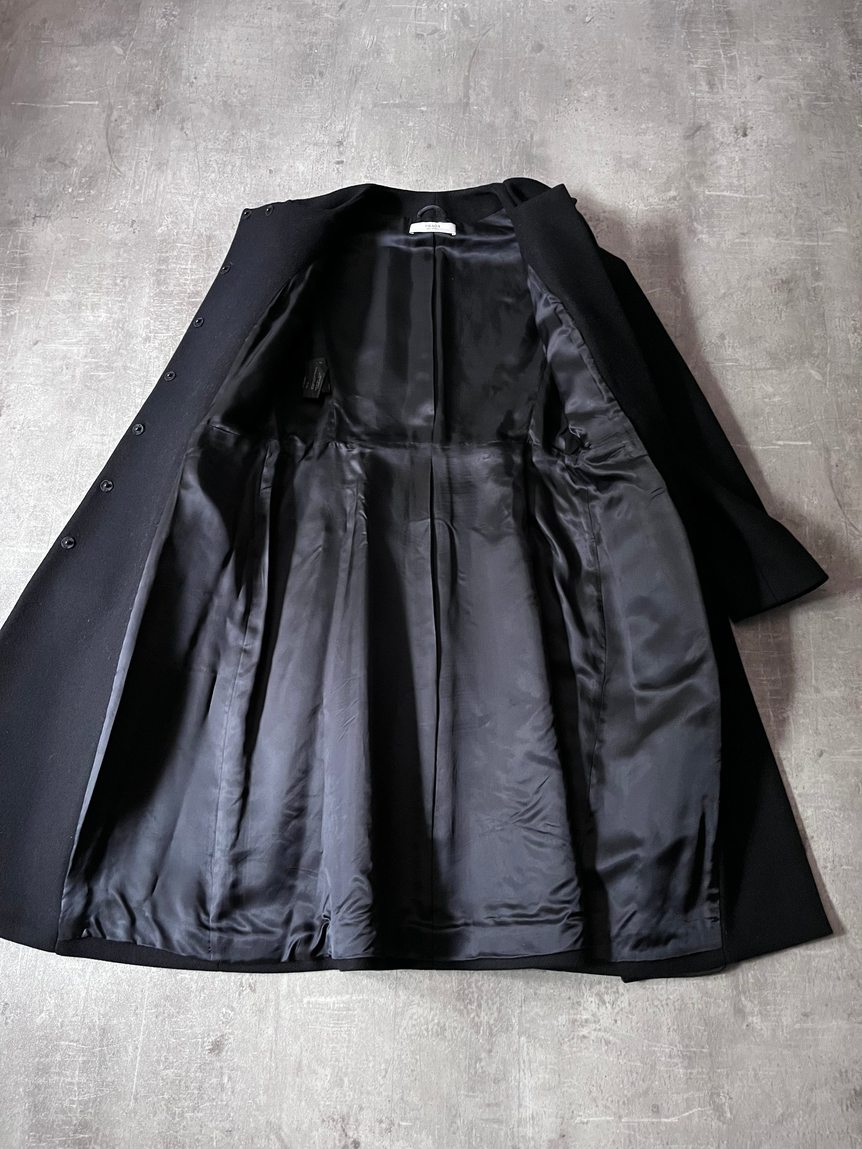 F/W 2008 Prada Heavy Straight Cut Wool Coat Grey Women - S