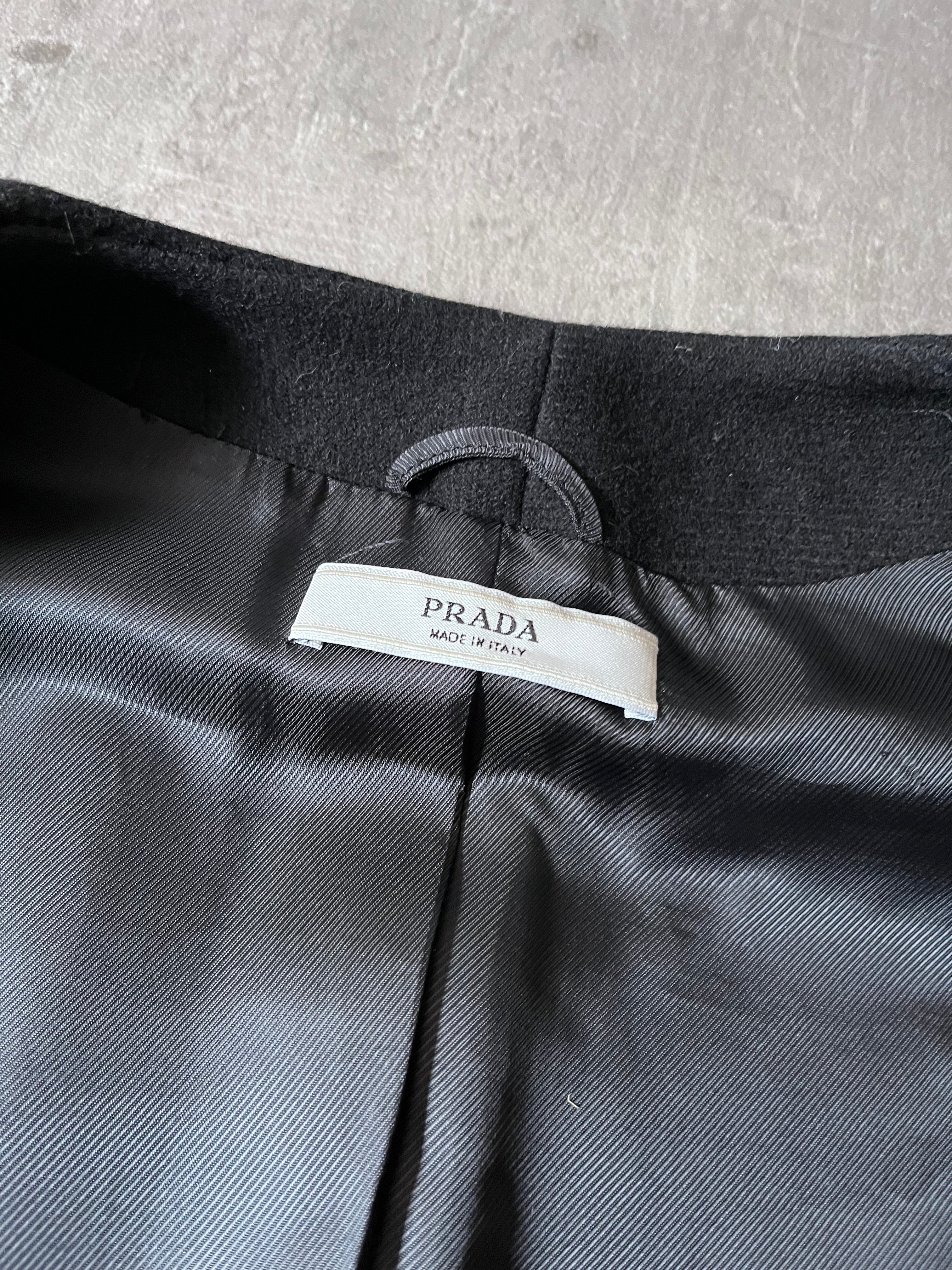 F/W 2008 Prada Heavy Straight Cut Wool Coat Grey Women - S