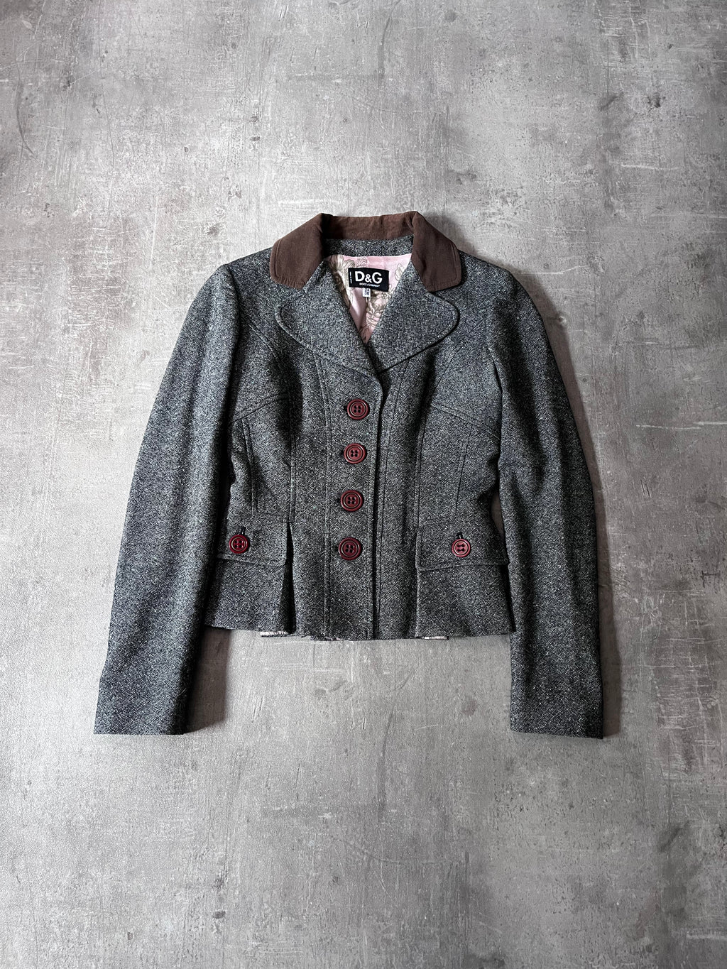 Dolce & Gabbana Tweed Wool Blazer Jacket Grey Women - M
