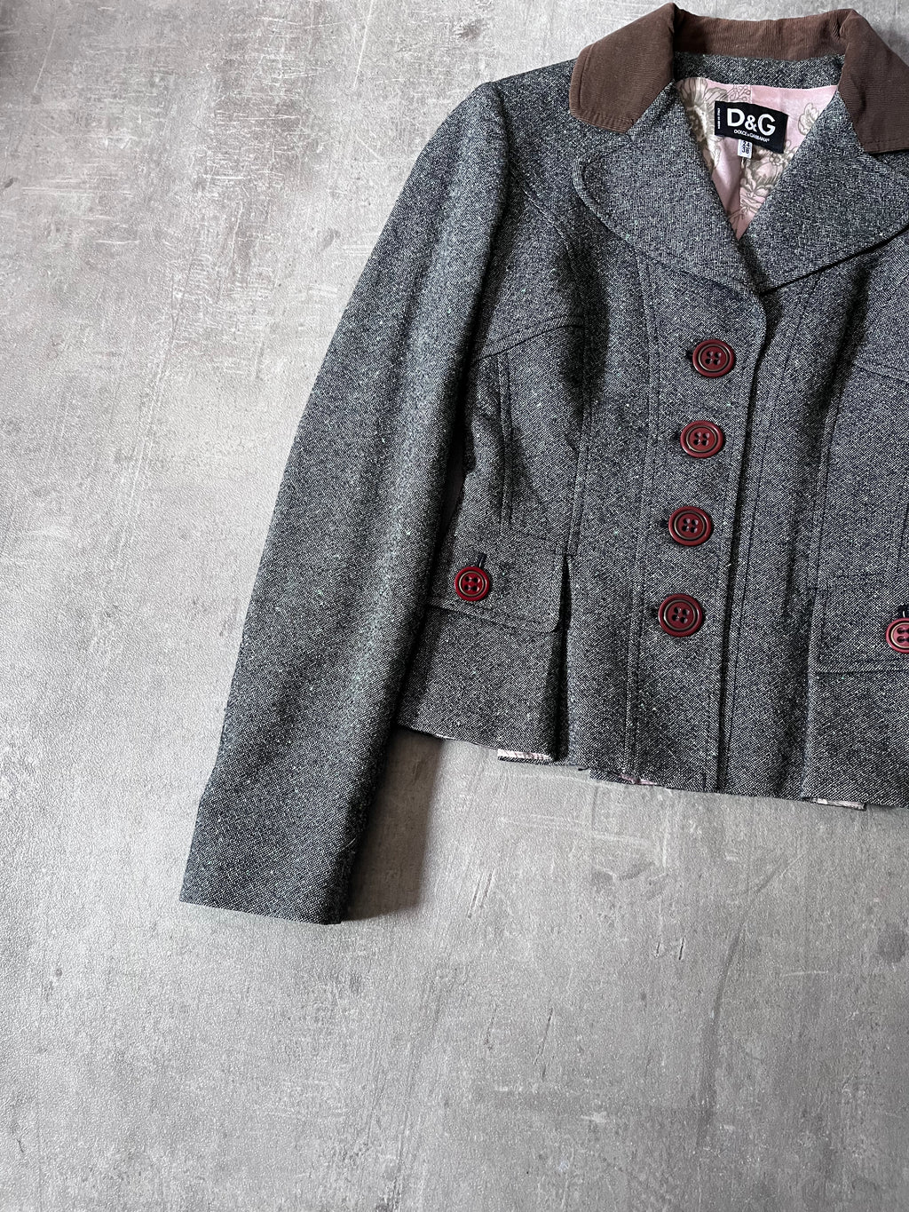 Dolce & Gabbana Tweed Wool Blazer Jacket Grey Women - M