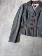 Dolce & Gabbana Tweed Wool Blazer Jacket Grey Women - M