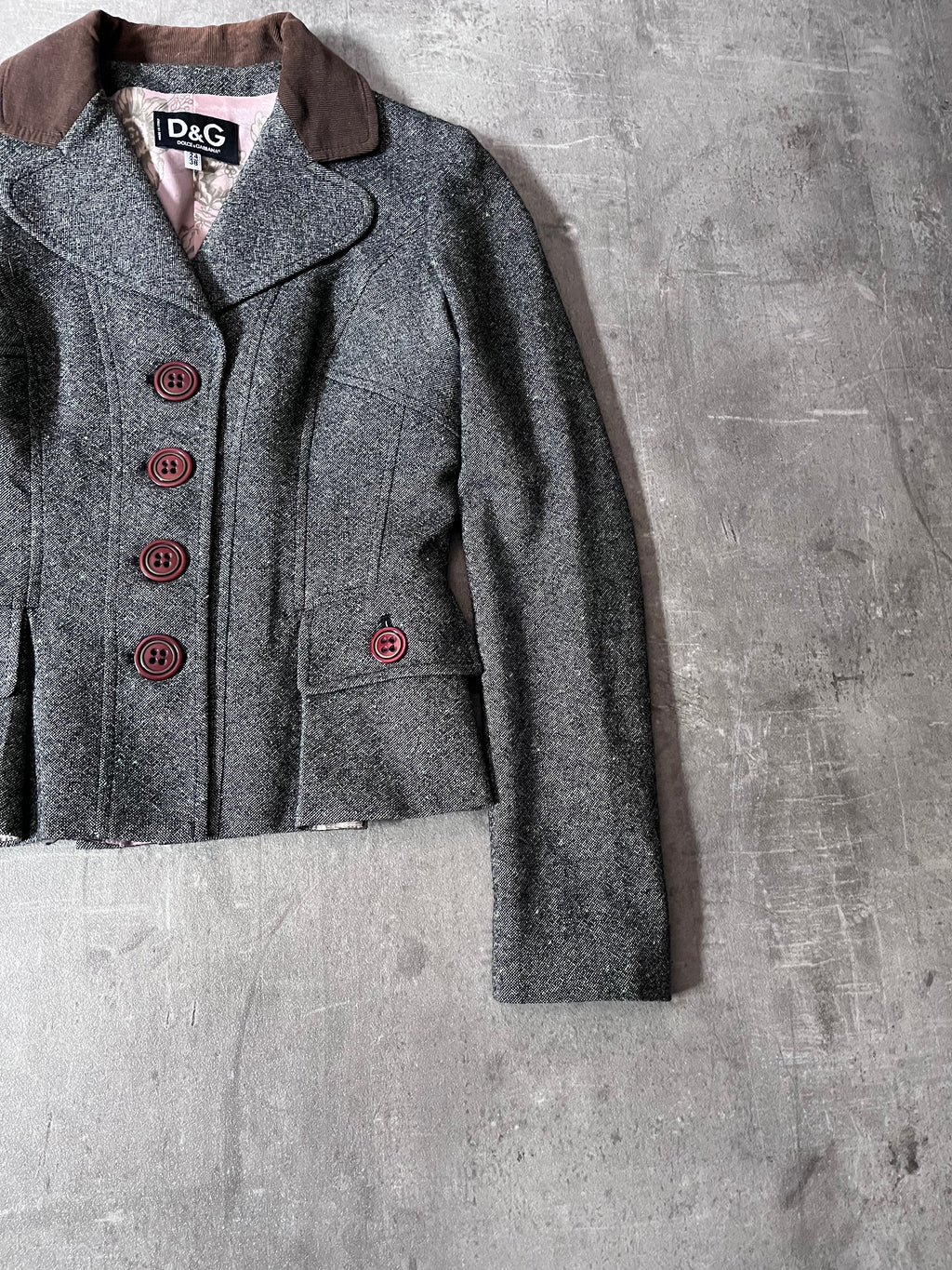 Dolce & Gabbana Tweed Wool Blazer Jacket Grey Women - M