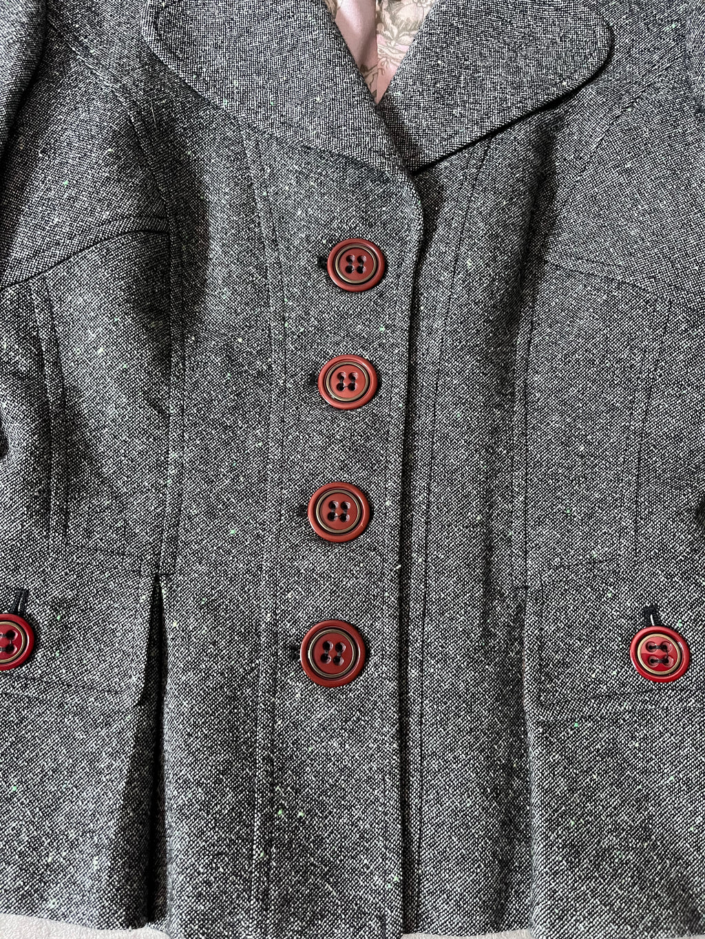 Dolce & Gabbana Tweed Wool Blazer Jacket Grey Women - M