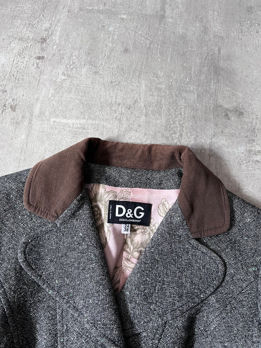 Dolce & Gabbana Tweed Wool Blazer Jacket Grey Women - M