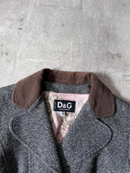 Dolce & Gabbana Tweed Wool Blazer Jacket Grey Women - M