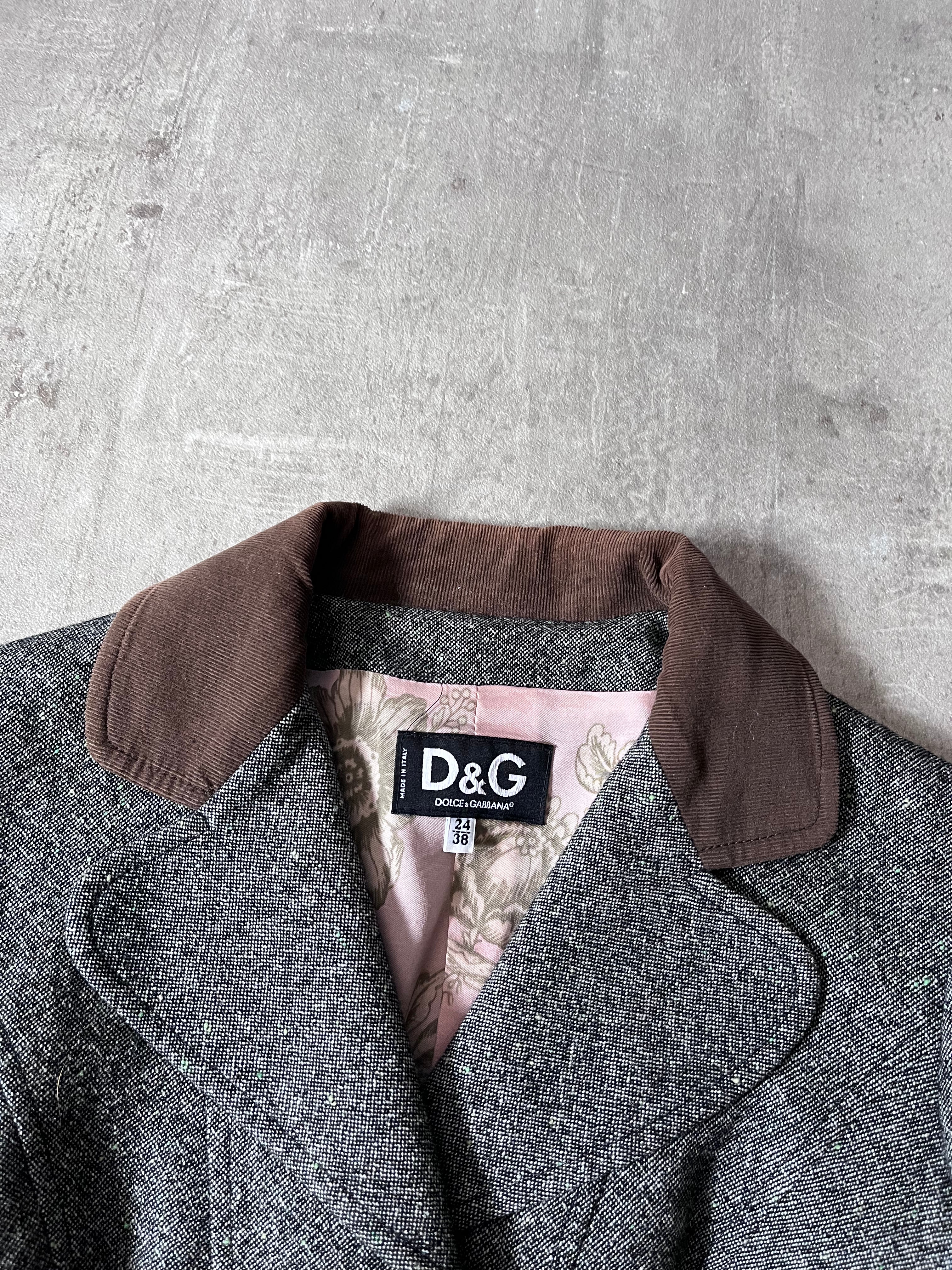 Dolce & Gabbana Tweed Wool Blazer Jacket Grey Women - M