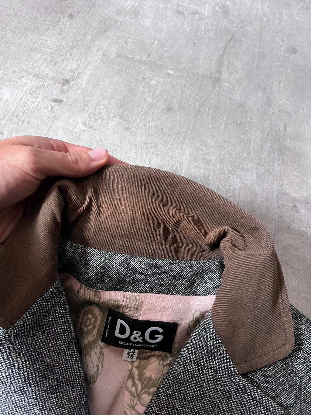 Dolce & Gabbana Tweed Wool Blazer Jacket Grey Women - M