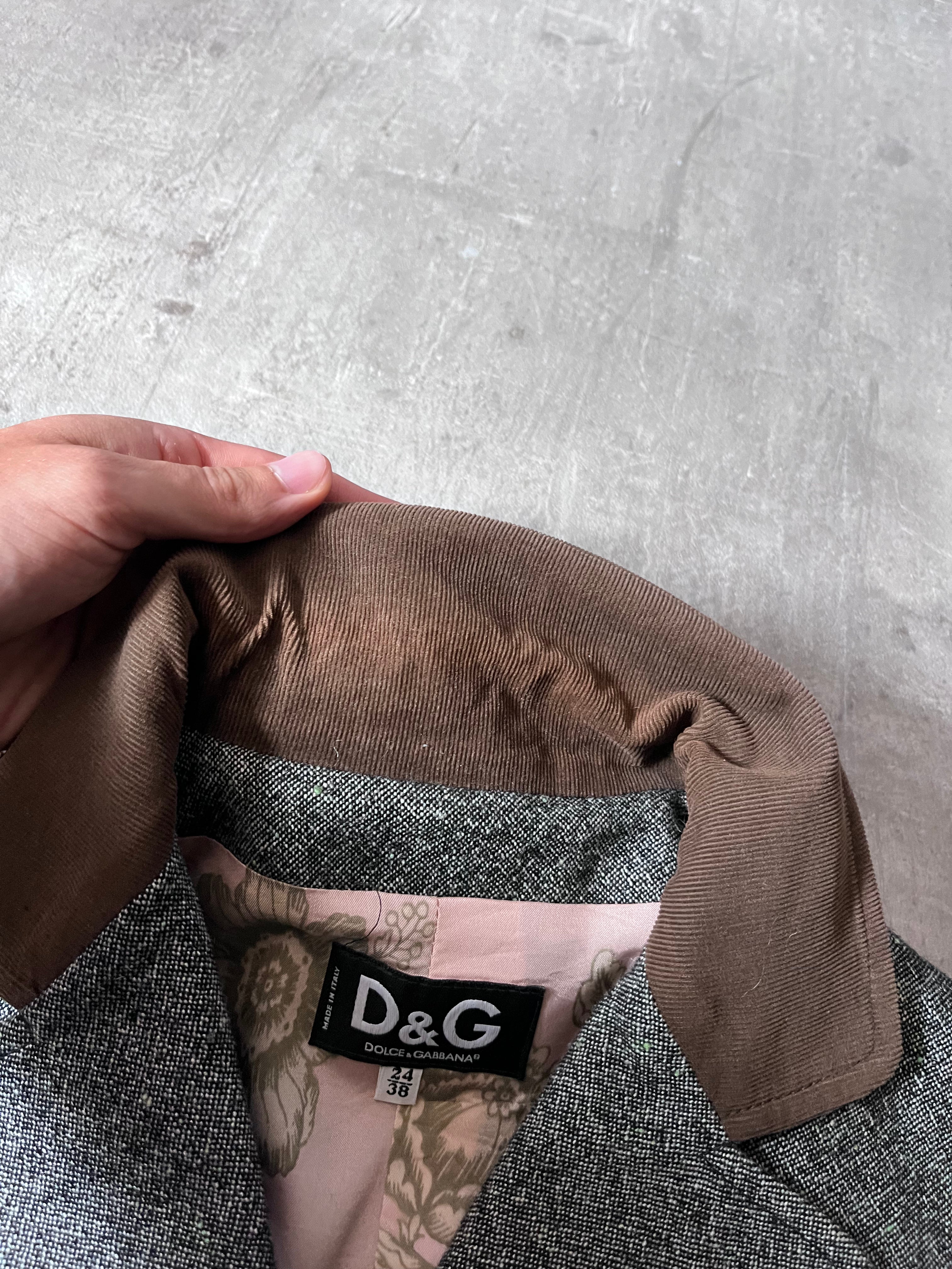 Dolce & Gabbana Tweed Wool Blazer Jacket Grey Women - M