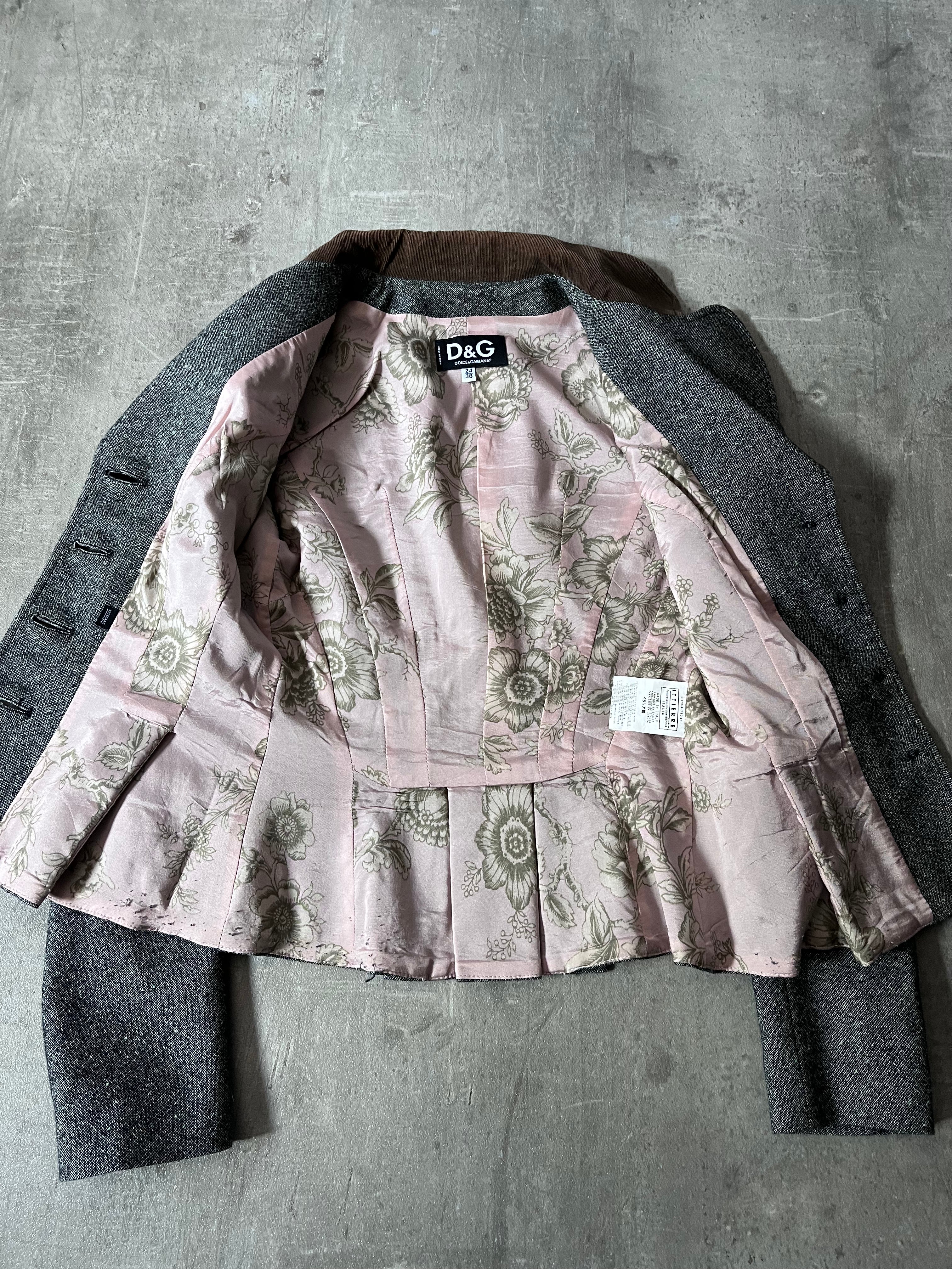 Dolce & Gabbana Tweed Wool Blazer Jacket Grey Women - M